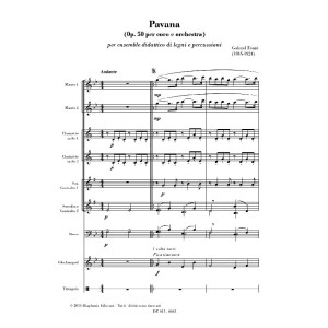 PAVANA OP. 50 (G. Fauré) for woodwind and percussion young ensemble